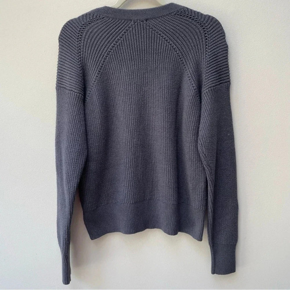 Splendid Women’s Crisscross Knit Long Sleeve Sweater Charcoal Gray Size Medium - Picture 8 of 8